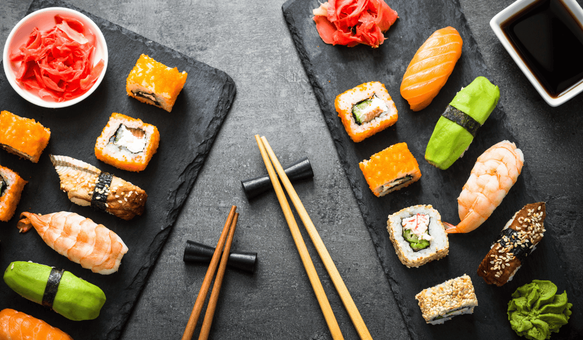 sushi order topped with salmon nyt