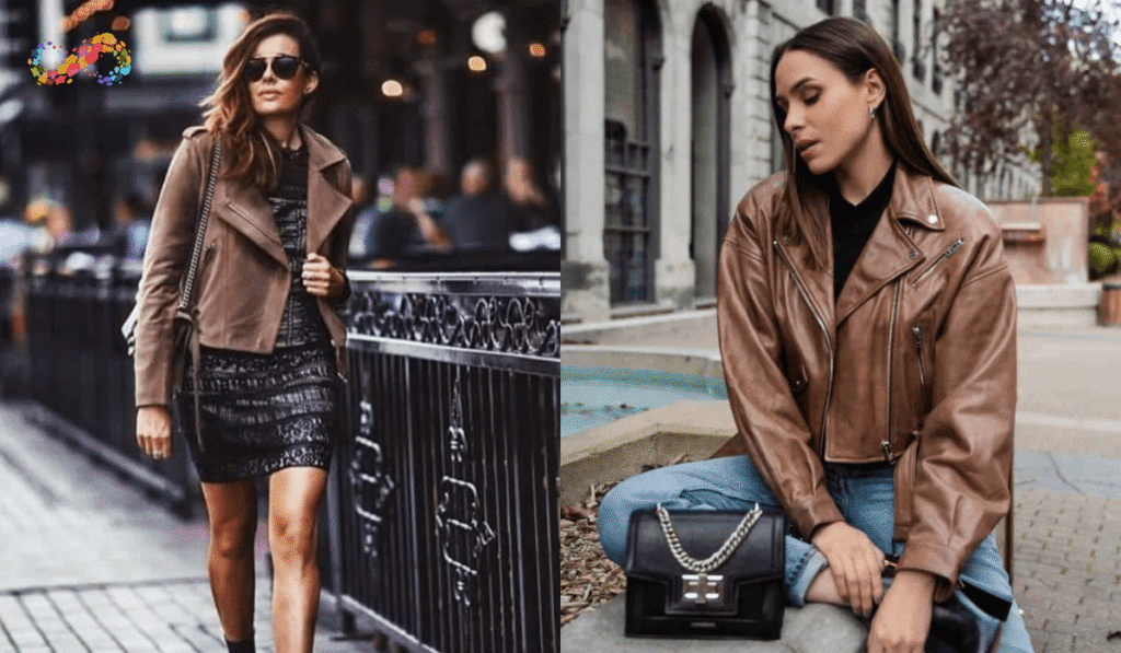 brown leather jacket outfit